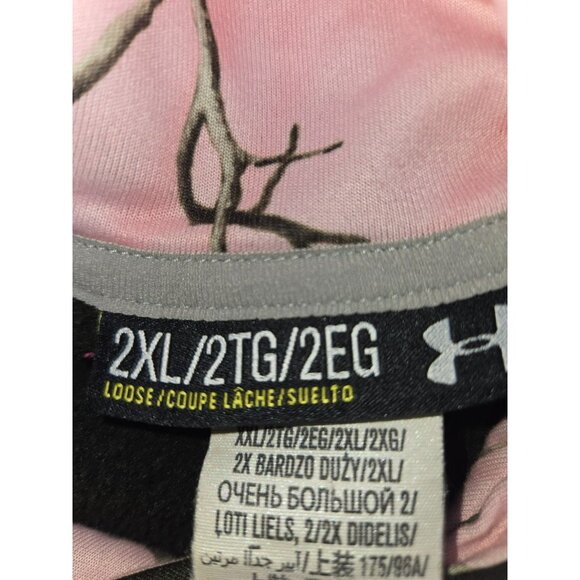 Under Armour Womens Loose Fit Green Hoodie 2XL - Pink Camo Logo - Picture 5 of 6
